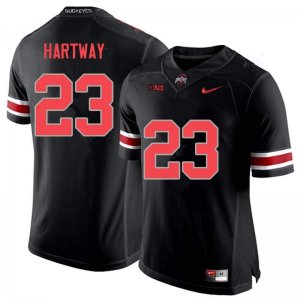 NCAA Ohio State Buckeyes Men's #23 Michael Hartway Blackout Nike Football College Jersey GFF1045YO